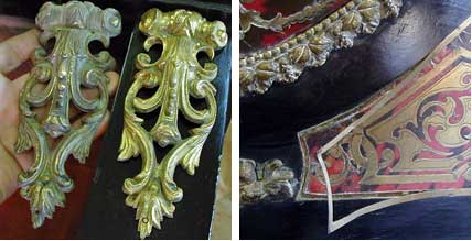 Antique Furniture - Ebony Boulle Cabinet Restorating2